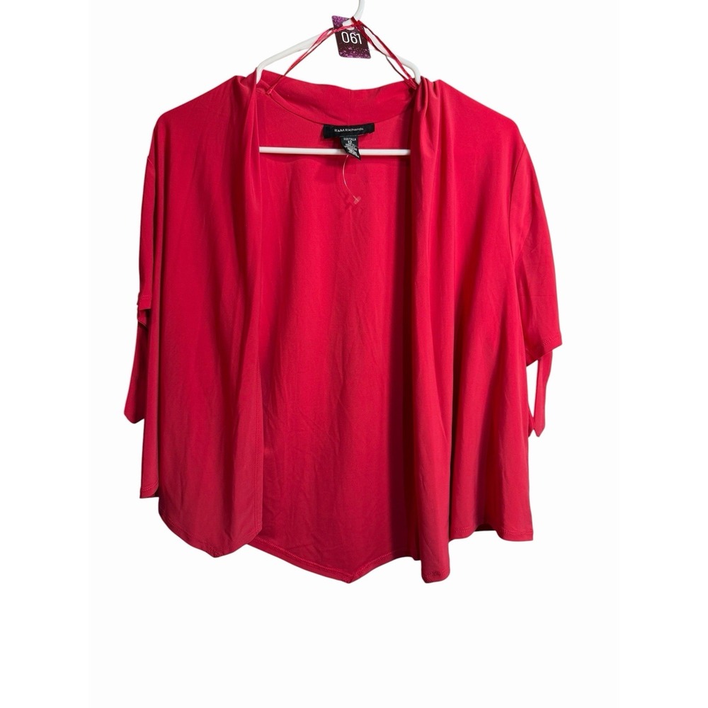 R&M richards womens cold shoulder short sleeve open front cardigan size 12